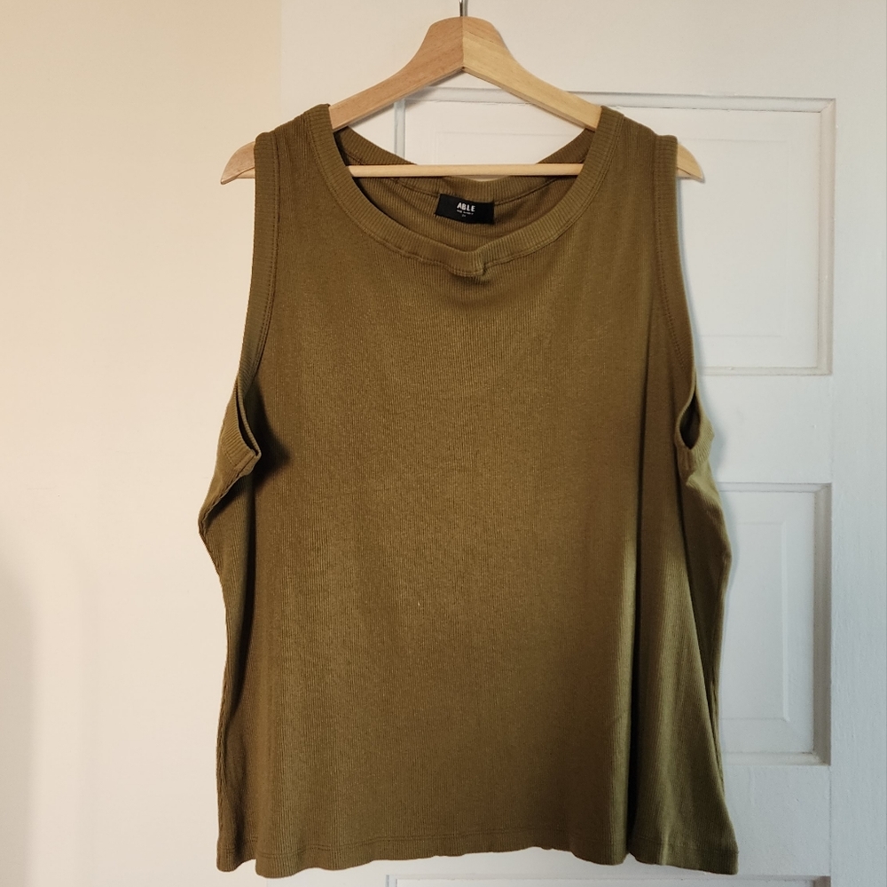 Olive Green Sleeveless Top